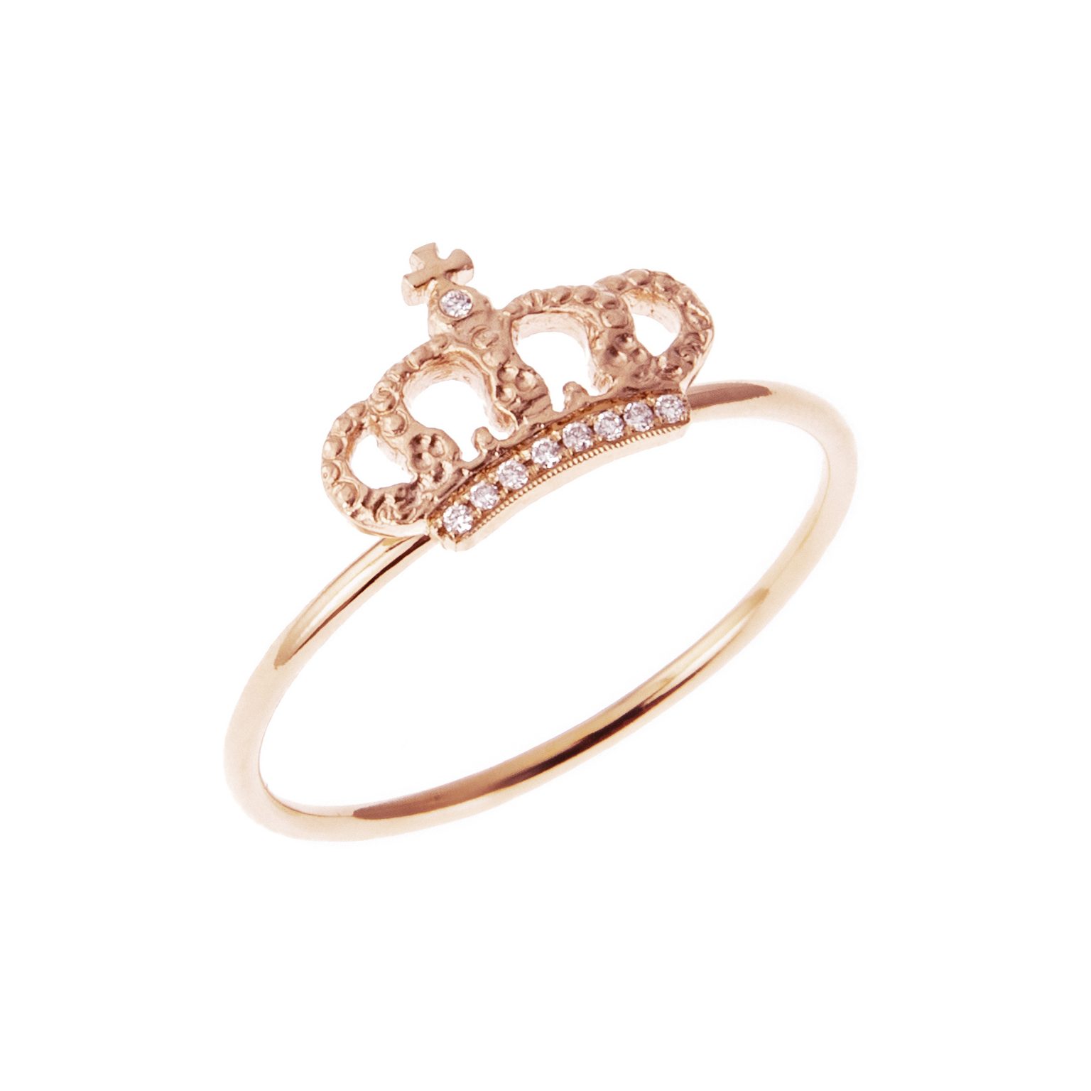 Bague Kroun - Or rose et diamants