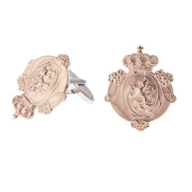 Boutons de manchette "Wappen" - Or rose et blanc