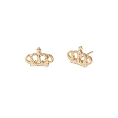 Boucles d’oreilles Kroun - Or jaune et diamants