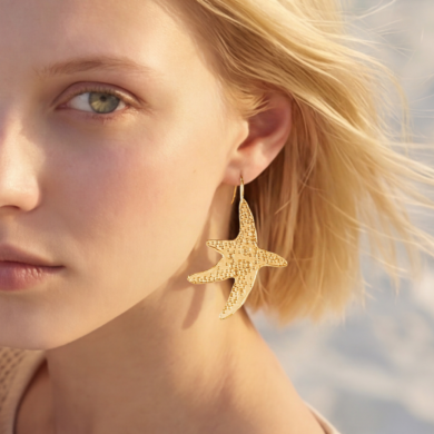 Boucles d'oreilles Star Large - Or jaune