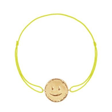 Bracelet Cordon Smile At Me - Happy 1 - Or jaune Large