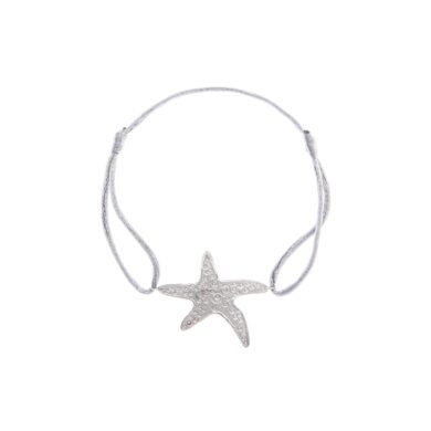 Bracelet Star Medium Cordon - Or blanc