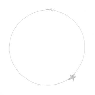 Collier Star Small - Or blanc