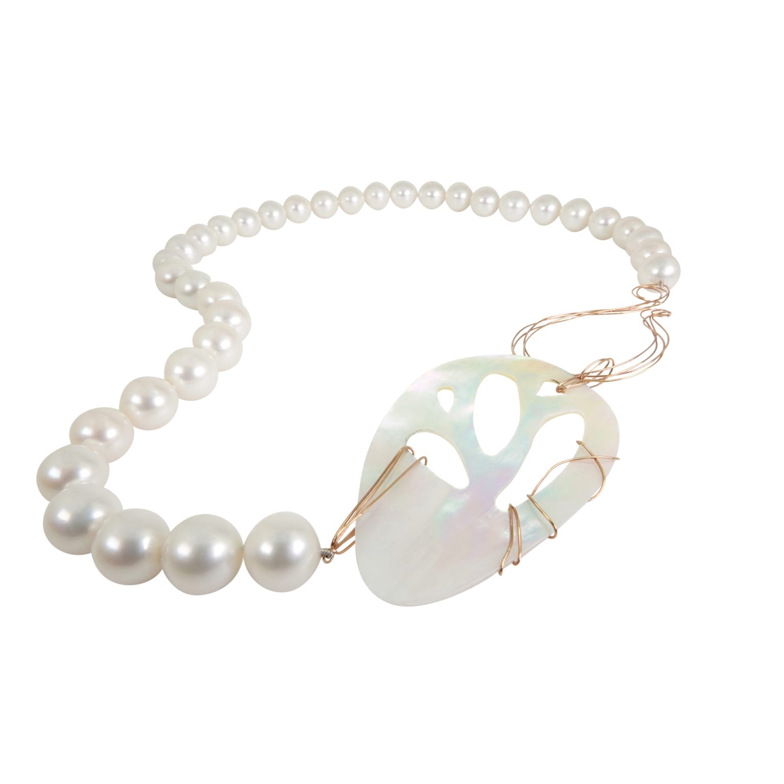 Necklace Pure - Mother of pearl et freshwater pearls