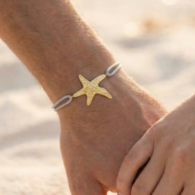 Bracelet Star Medium Cordon - Or jaune