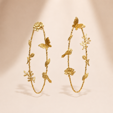 Boucles d'oreilles Garden or jaune