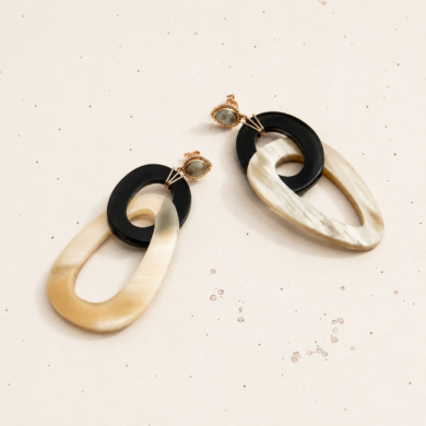 Boucles d'oreilles Safari et diamant taille rose