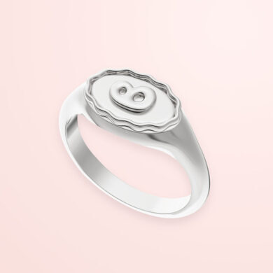 Chevalière Bubble - Or blanc