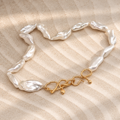 Collier Snake et perles baroque
